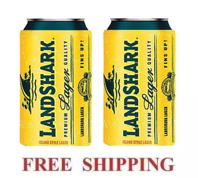 Landshark Island Lager 2 Beer Can Holders Cooler Coozie Coolie Koozie Huggie New