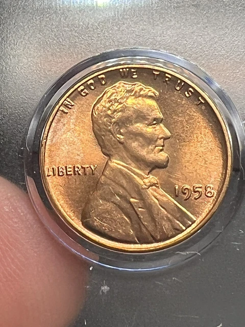 1958 P Lincoln Wheat Cent Penny BU Nice Red Coin Free Shipping, Free Returns