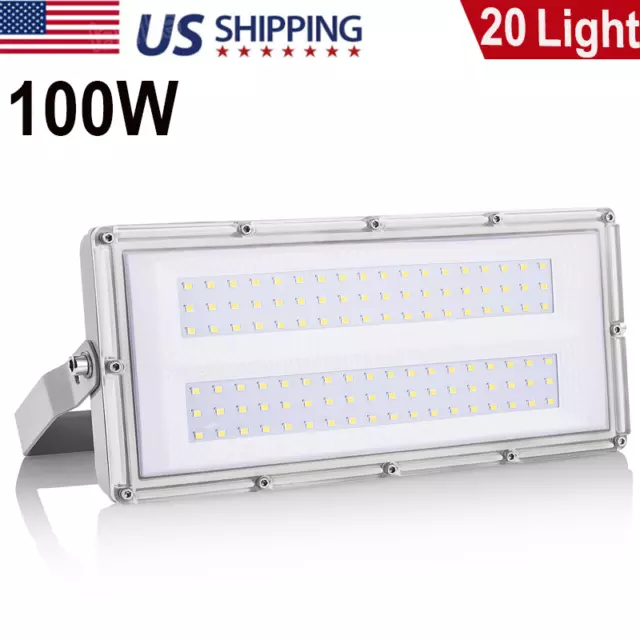 20X 100Watt LED Flood Light Outdoor Module Spotlight Garden Yard Lamp Cold White