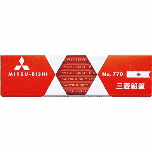 Mitsubishi Pencil Colored No.770 Vermilion Hexagonal Shaft Dozen K770