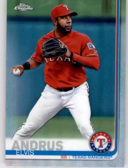 2019 Topps Chrome Silver Refractor Elvis Andrus Parallel Foil Holo Rangers #157