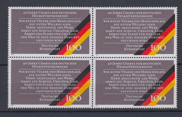 Bund 1470 4er Block 40 Jahre Charta der Heimatvertriebenen 100 Pf **