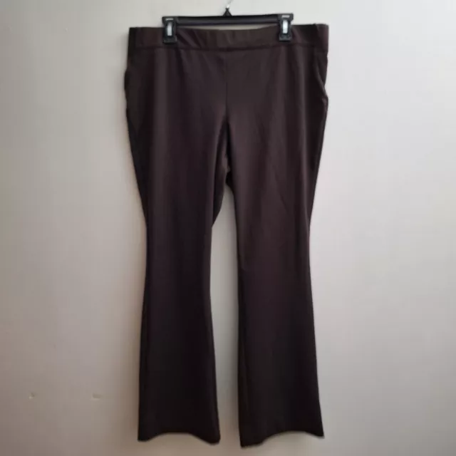 SIMPLY VERA WANG Pull On Bootcut Pants XL Solid Brown Knit Stretch