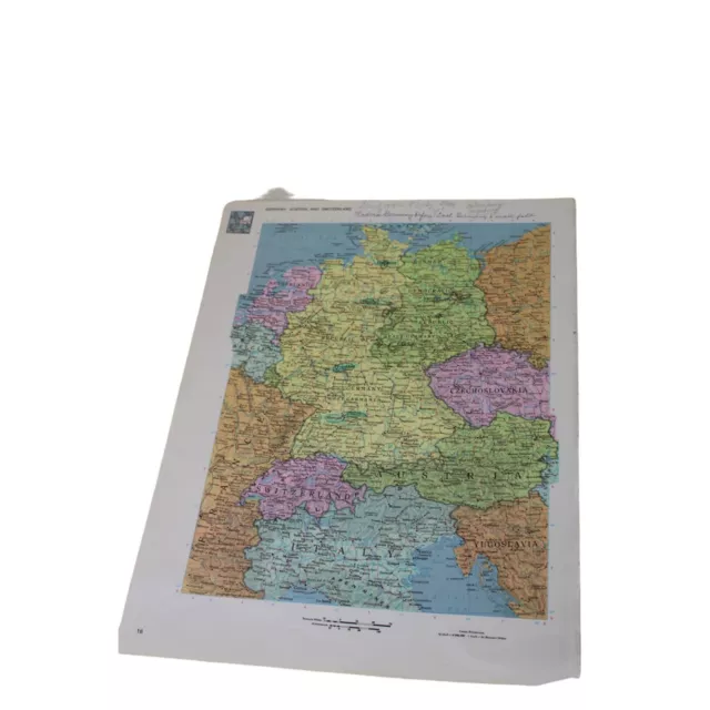 NETHERLANDS BELGIUM FRANCE Germany Czechslovakia Vintage Map Atlas ...