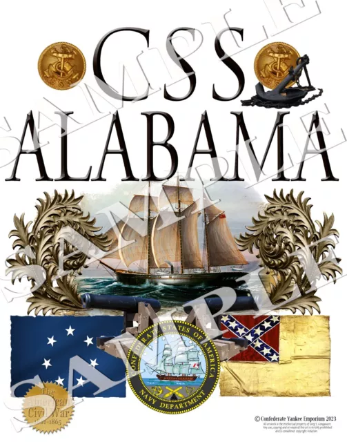 CSS Alabama Confederate Naval American Civil War themed art print