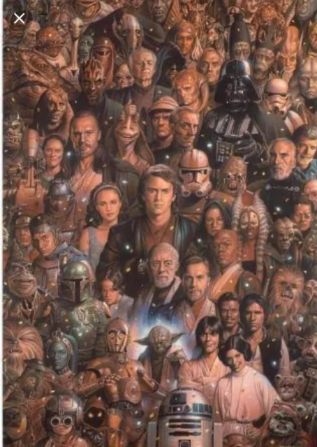 2008 Star Wars Poster Saga Character by Japanese Artist Tsuneo Sanda Lucasfilm