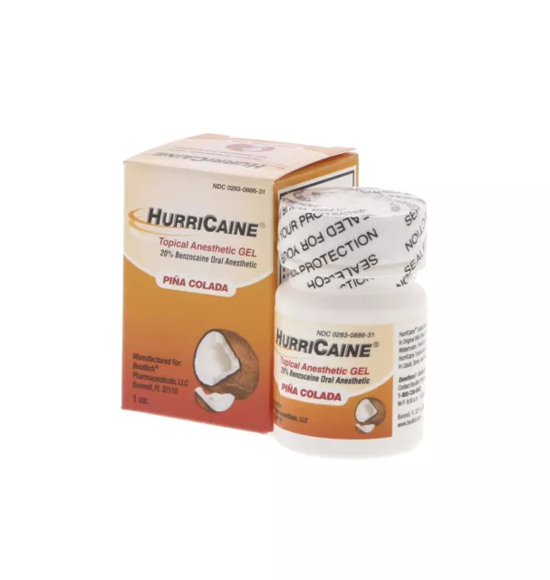 HurriCaine Topical Anesthetic Gel Pina Colada 1oz By BEUTLICH FRESH !!!