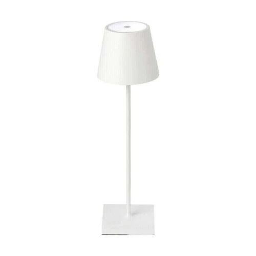 Lampada Tavolo Poldina Touch  Bianca Led Ricaricabile x Soggiorno Ristoranti Pub