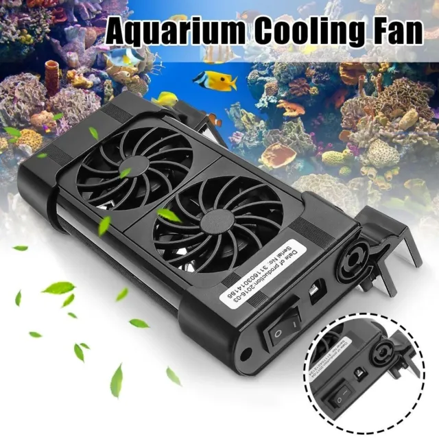 Doppia Ventola di raffreddamento per acquario ventilatore doppio 12V 50MM FS-602