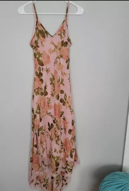 Betsey Johnson Vintage XS 90s Floral Rose Pink Dress Urban Outfitters UO Anthro