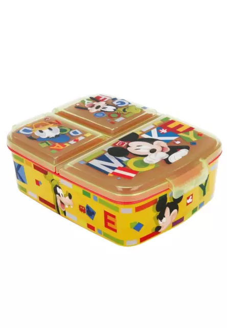 Mickey Maus Disney Donald  Brotdose mit 3 Fächern Sandwichbox Lunchbox Brotbox