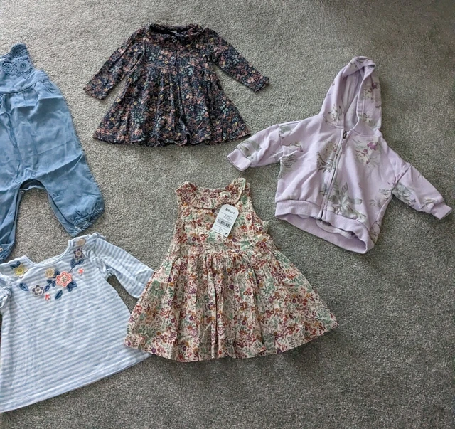 Next Baby Girl Dresses Dungarees Leggings Tops Bundle Size 6-9 Months 3