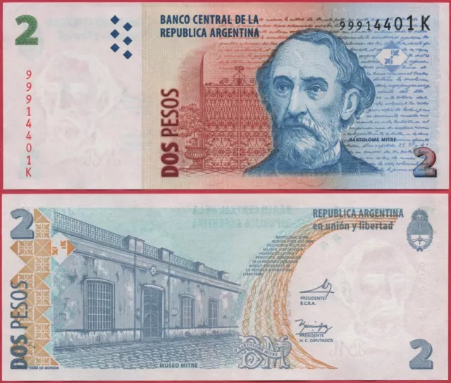 Argentina 2 Pesos 2002 P352 Banknote Unc