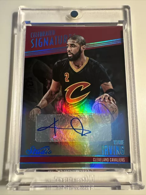 2016-17 Panini Studio Celebrated Signatures Kyrie Irving Teal Auto #/15