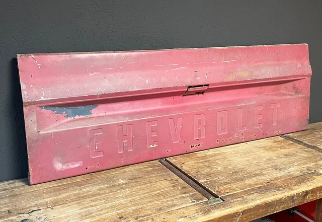 Vintage Chevrolet Chevy Pickup Truck Portellone Posteriore Anni '70 Tailgate Panca Bacchetta
