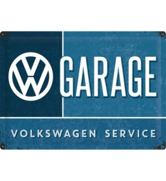 Letrero de Metal VW Volkswagen Garaje, Signo de la Nostalgia 60CM Nuevo, Escudo