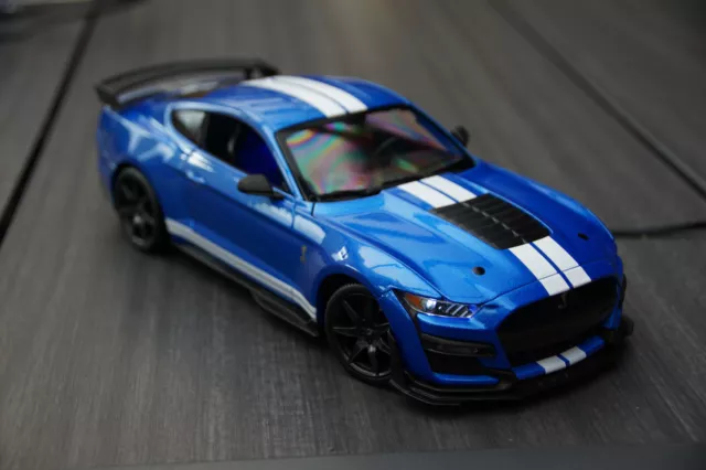 2020 Ford Mustang Shelby Gt500 1:18 Mit Led-Beleuchtung(Xenon) Maisto Blau