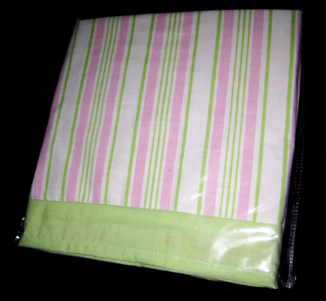 FULL CRIB SIZE - Tiddliwinks Cozy Dot Pink Green & White DUST RUFFLE / BEDSKIRT