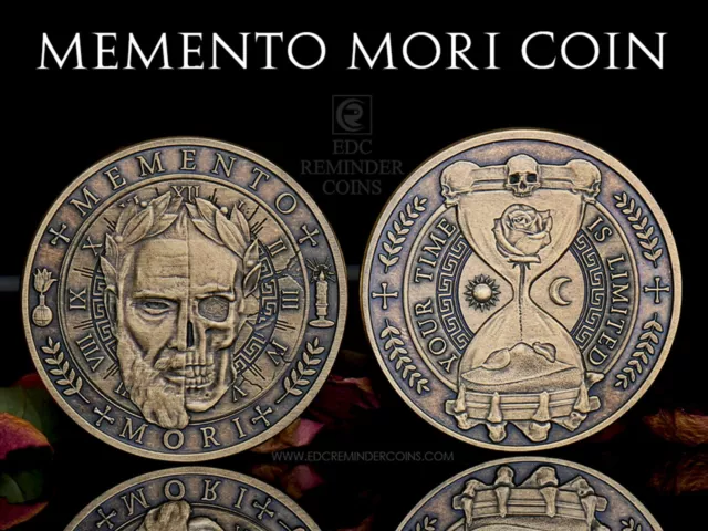 Memento Mori Coin | EDC Reminder Coins | Daily Stoic Coins | Worry Medallion