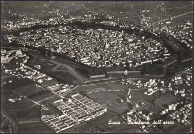 cartolina LUCCA panorama dall'aereo