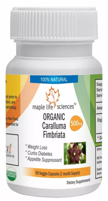 ORGANIC Caralluma Fimbriata Capsules For Weight Loss Appetite Suppressant 3