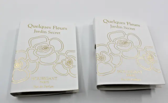 Set of 2 NEW HOUBIGANT QUELQUES FLEURS JARDIN SECRET Eau De Parfum 2ml
