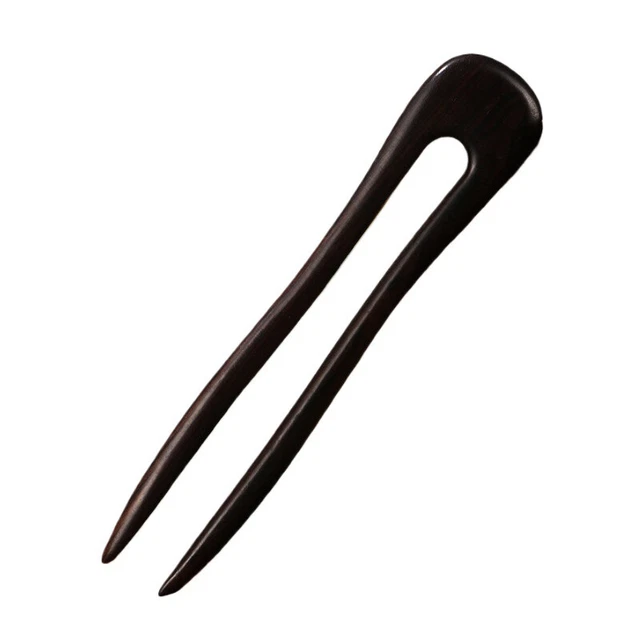 Épingle à Cheveux En Bois De Santal Forme U - Style Chinois Japonais - Neuve Avec étiquettes