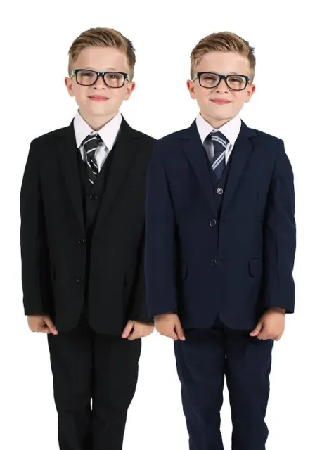 Boys Suits, Boys Wedding Suits, Page Boy Suits, Navy or Black (0-3 to 14 Yrs)