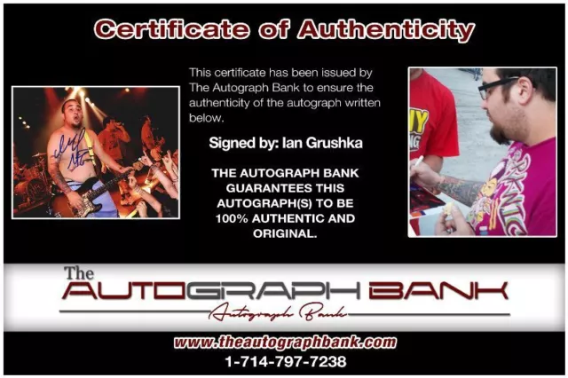 Ian Grushka New Found Glory Authentic signed 8x10 photo |CERT Autographed 326-d 2