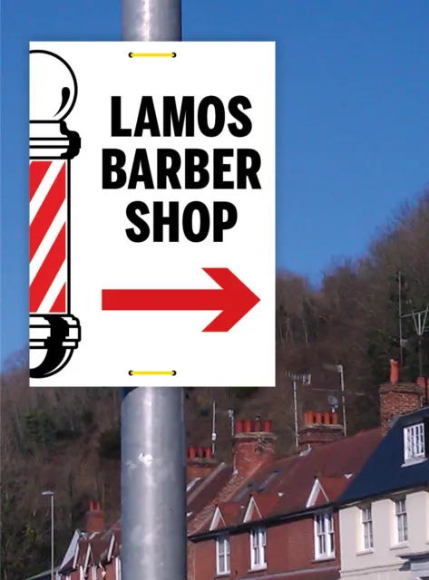 Barbers Sign Barbers Pole Barbers Pavement Sign Printed With Your Message 3