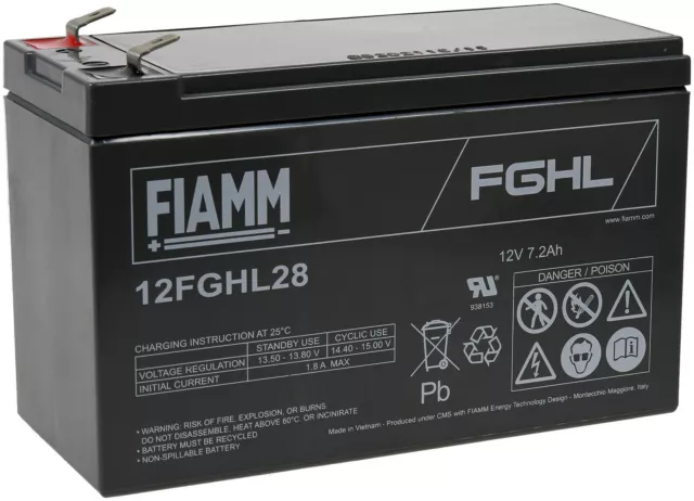 Batería de plomo FIAMM 12FGHL28 12V 7,2Ah 12V 7,2Ah/86,4Wh plomo-ácido negro