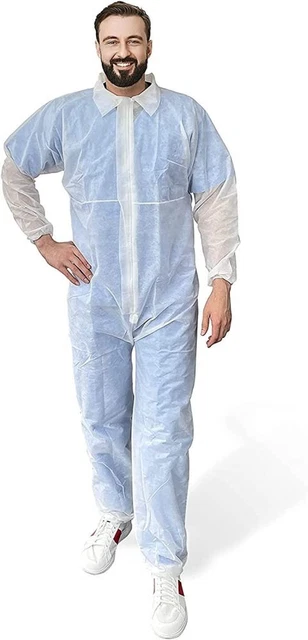 AMZ Medical Supply Full Body Suits Disposable. Pack of 5 Adult Coveralls