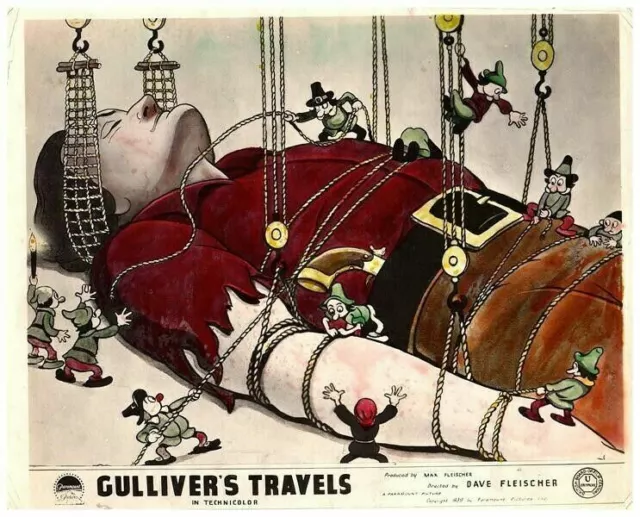 Gulliver's Travels Original British Lobby Card 1939 Animation rare Classic