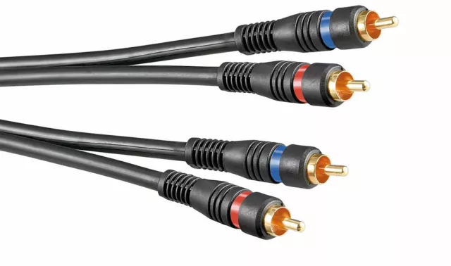 PRO 20 cm TWIN RCA PHONOKABEL 2 x Stecker auf 2 x Stecker DOPPELT ABGESCHIRMTER AMP SUB LEAD 2