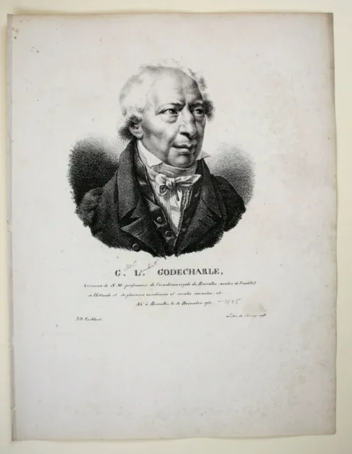 BURGGRAAFF (*1801) nach EECKHOUT (*1793), Porträt G. Godecharle, um 1830, Lith.
