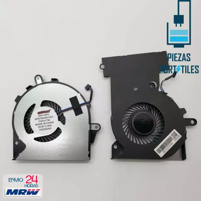 Fan Ventilador CPU + GPU Compatible para portátil HP 15-ce005TX 4 Pins