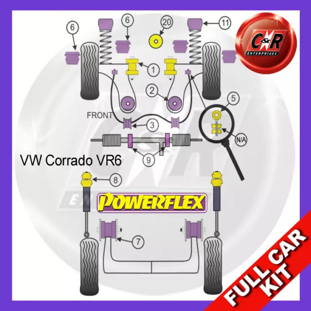 Powerflex Complete Bush Kit Fits VW Corrado VR6 (1989-1995)