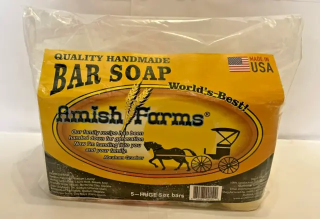 Amish Farms Quality Handmade World's Best Bar Soap 5 bars 6oz Huge Variety  Pkg