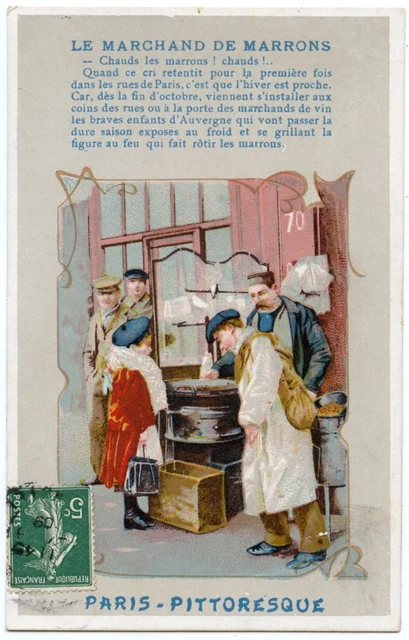 Paris. Pittoresque. Le Marchand De Marrons. The Merchant Of Chestnut