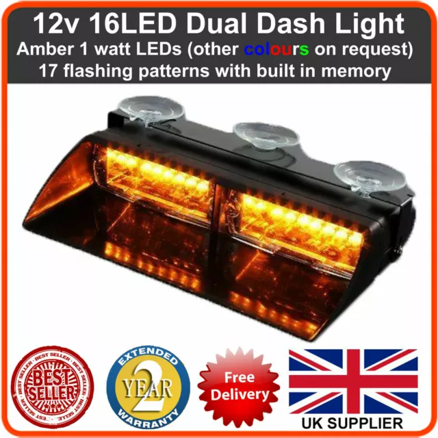 ENFORCER LED Flashing Dash Light 12v Lightbar Truck Recovery Strobe Amber beacon