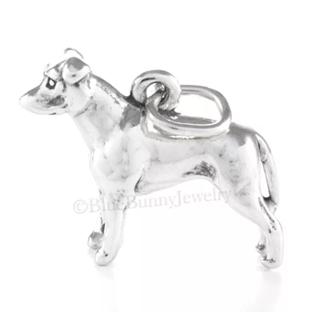 PIT BULL TERRIER Dog Charm Pendant solid 925 Sterling Silver 3D .925