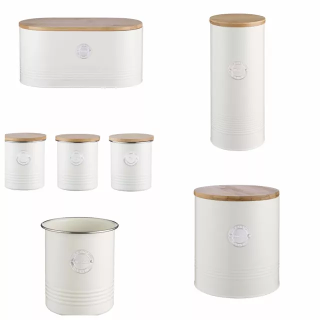 Cream Storage Tins Bread Bin Typhoon Living Metal Tea Coffee Sugar Spaghetti