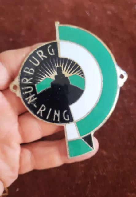 Vintage Enamel Automobile Radiator Car Badge # Race Track Nürburg-Ring Germany