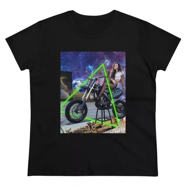 zXm Apparel Moto Aylien Women's Classic Tee Black T-Shirt Motorcycle Supermoto