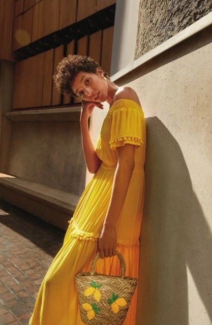 Peacocks yellow bardot dress cheap