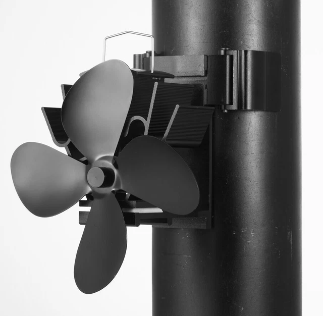 Heat powered fan for fireplace radiant heat circulation