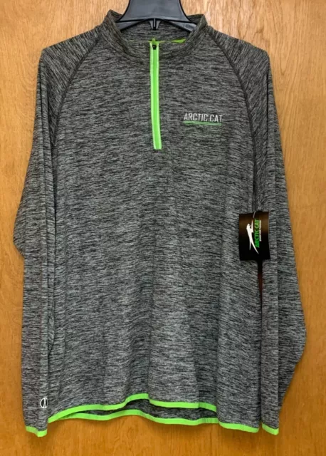 NEW Arctic Cat Womens Force Training 1/4 Zip Long Sleeve Shirt XL Gray/Lime NWT