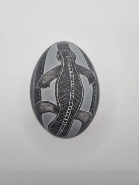 Carved Emu Egg Platypus And Woman