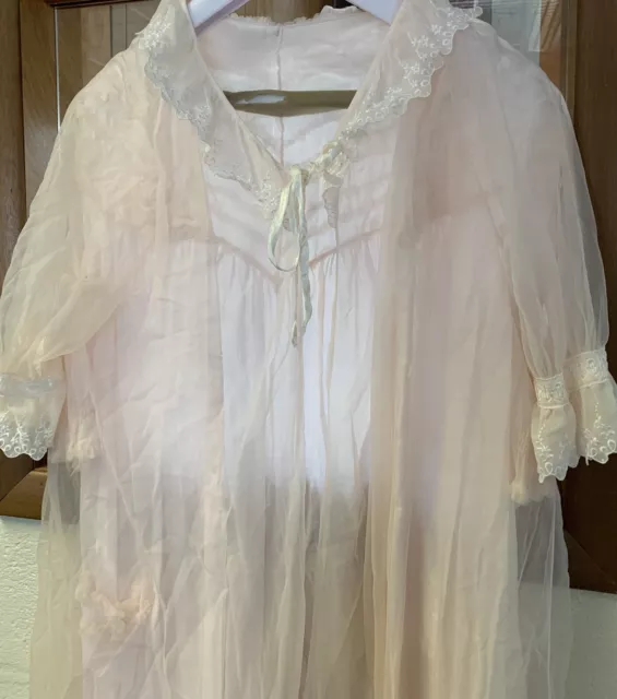 Vintage 50s Charmode Nightgown White Size 40 Lace Bridal Honeymoon Lingerie