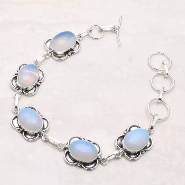 Opalite Pierre Précieuse Ethnique Bracelet Fait Main Bijoux 19 Gms AB-4942